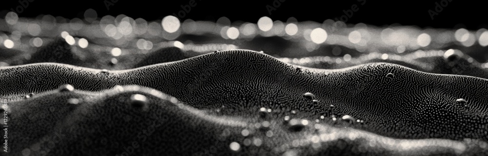 Poster wave of particles. a dynamic wave depicted on a black background. big data visualization. futuristic