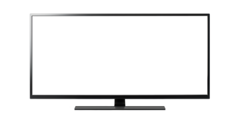 wide panorama screen monitor isolated on white or transparent png