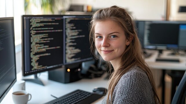 Portrait of a Young Female Software Developer