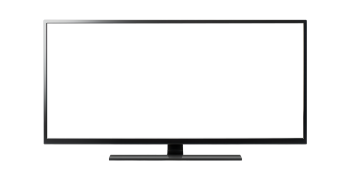 wide panorama screen monitor isolated on white or transparent png - Powered by Adobe