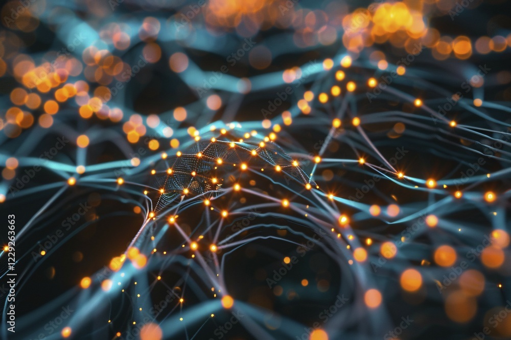 Poster abstract neural network concept. generative ai, ai generated
