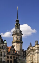 Obraz premium Hausmannsturm, Dresden Castle, Dresden, Saxony, Germany, Europe