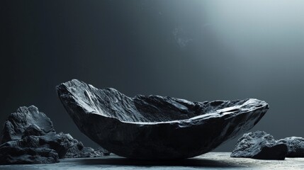 Fototapeta premium Abstract sculpture in a minimalist monochrome setting