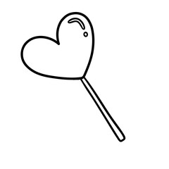 Simple illustrated outline of Valentine's Day candies. | Design a basic coloring book, activity book, or Create simple coloring pages, activity books, or other graphic decorations.