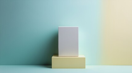 Minimalist geometric blocks on pastel background
