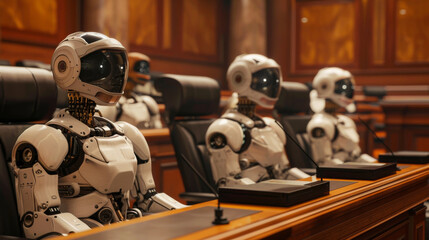 Robots meeting AI conference artificial intelligence technology future automation digital global