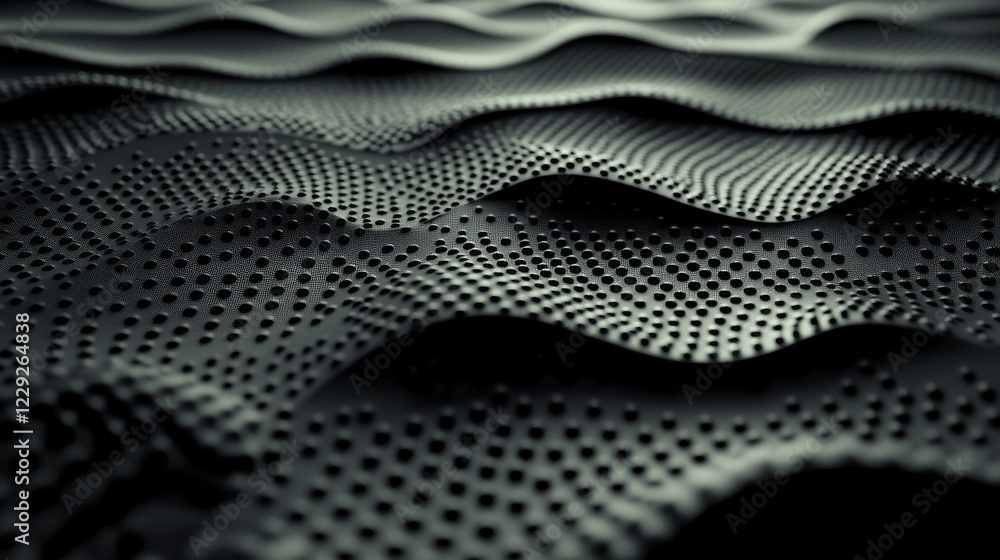 Poster abstract black geometric background. wave 3d. wave of particles. big data visualization. data techno