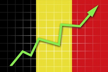 The Belgian flag and arrow graph going up