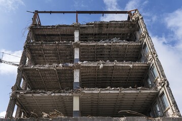 Demolition of the administrative building of the former main post office, Nuremberg, Middle...