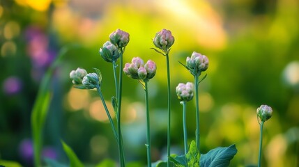 Obraz premium Beautiful buds blooming in a vibrant garden during springtime