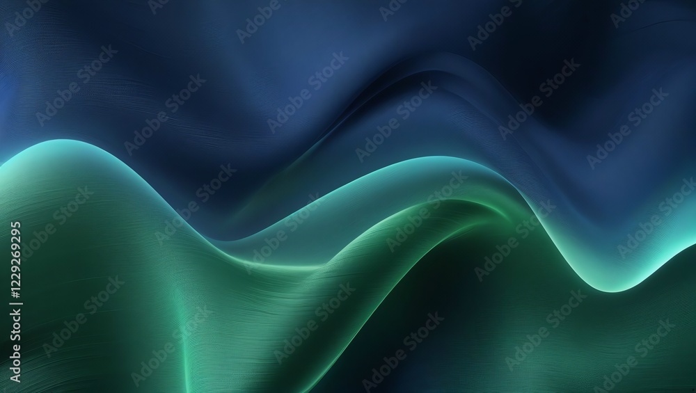Aufkleber smooth flowing blue and green abstract background with silky wave-like patterns