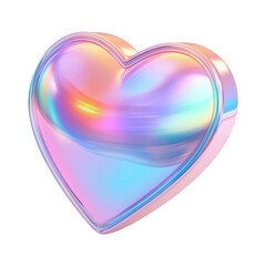 heart 3d icon in cartoon plastic style minimal isolated on transparent white background, clipping path