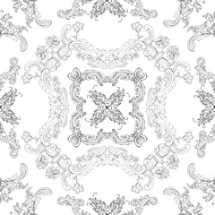 Naklejka premium Hand drawn seamless floral pattern on a white background, vector textile template