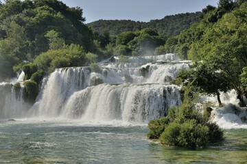 Fototapeta premium Skradinski buk waterfalls, Krka National Park, Šibenik-Knin County, Dalmatia, Croatia, Europe