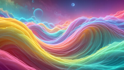 Neon-colored waves flowing seamlessly in an endless loop
