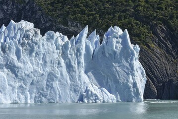 Glacier tongue, Glaciar Perito Moreno Glacier, Abort edge, Los Glaciares National Park, Andes, El...
