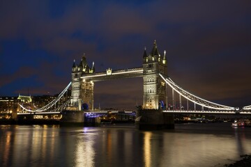 Obraz premium Tower Bridge, night shot, London, England, Great Britain