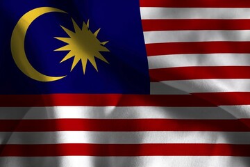 A ruffled fabric flag of Malaysia