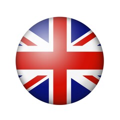 Obraz premium The British flag. Round matte icon. Isolated on white background