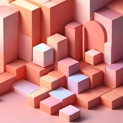 Minimalist Pastel Gradient Background with Light Peach and White Tones and Geometric Shapes