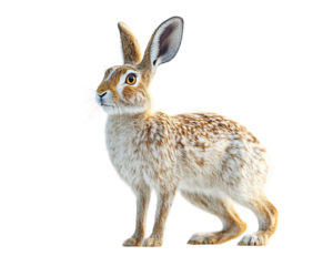 Rabbit stands on transparent background