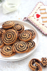 Fototapeta premium Sweet cookies with poppy seeds and cinnamon