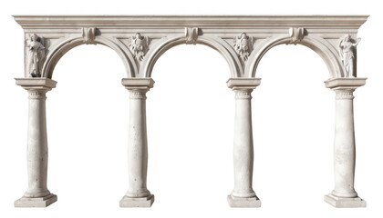 wedding arch with columns isolated on transparent background