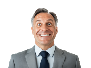 portrait of a smiling businessman isolated on transparent background
