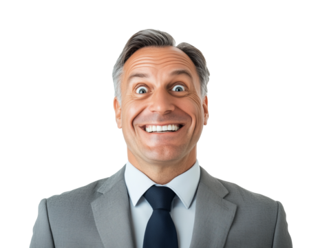 portrait of a smiling businessman isolated on transparent background