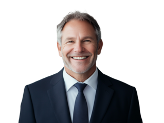 portrait of a smiling businessman isolated on transparent background