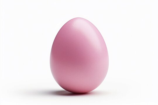 Single pink Easter egg on white background. KI generiert, generiert AI generated