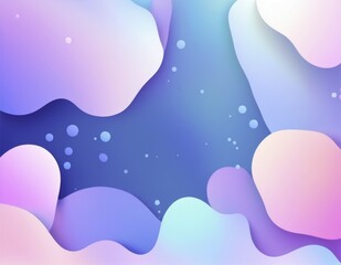 Abstract image with gradient shapes and bubbles in pink, purple, and blue, exuding a dreamy layered look, AI generated