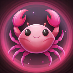 Obraz premium Playful Cancer Zodiac Sign with glowing and celestial art