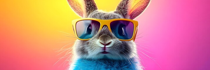 Fototapeta premium Hip Hop Hare: Stylish Bunny with Sunglasses