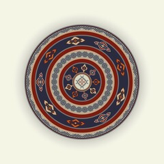 Traditional Berber embroidery round vector symbol