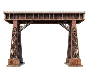 railway bridge with towering metal beams, showcasing impressive industrial architecture and weathered textures. This structure stands as testament to engineering and design © Alice a.
