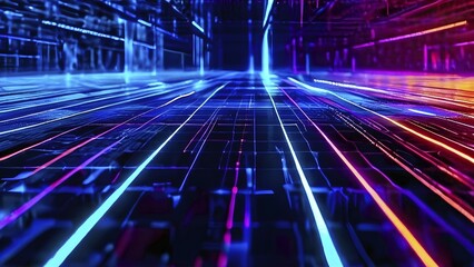 AI generated laser lines intertwining intersecting overlapping each other