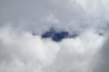 Sky with white clouds with opening