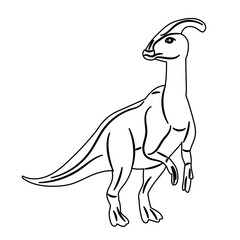 dinosaur standing sketch, outline vector