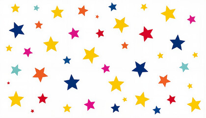 Colorful stars on white background