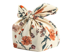 reusable fabric gift wrap featuring floral pattern, perfect for eco friendly gifting. This stylish wrap adds touch of elegance to any present while promoting sustainability