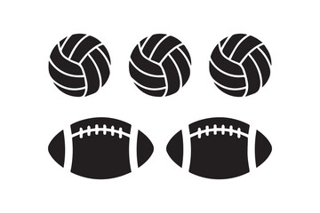 sports Ball Collection  Soccer, Volleyball, Football, and Basketball Icons vector