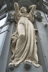 Nouveau caryatid, 1901, at community center, Naglergasse, historic center, Vienna, Austria, Europe