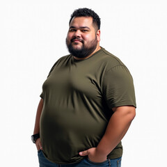 El hombre gordo est&aacute; sonriendo. Es uno de los amigos que nos rodean.