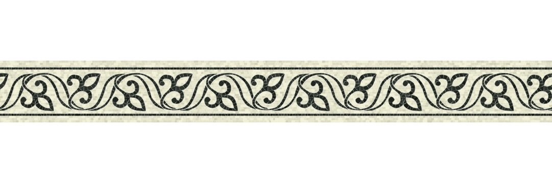 Horizontal border mosaic tiles, vector pattern