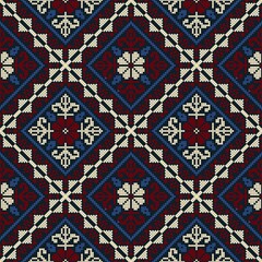 Traditional Latvian embroidery seamless pattern, vector illustration