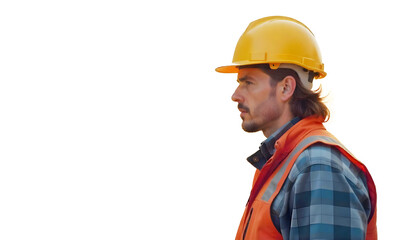 portrait of a construction worker with yellow helmet