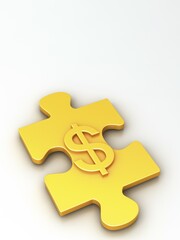 Obraz premium Piece of a puzzle with a dollar sign