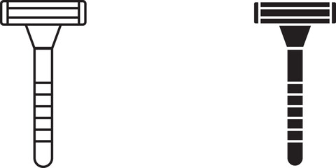 razor icon set. Shaving razor. barber shop sign