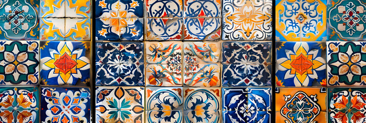 A Mesmerizing Array of Ornamental Tiles Featuring Intricate Patterns, Vibrant Colors, and Exquisite Craftsmanship, Perfect for Elevating Any Space with Timeless Beauty and Artistry